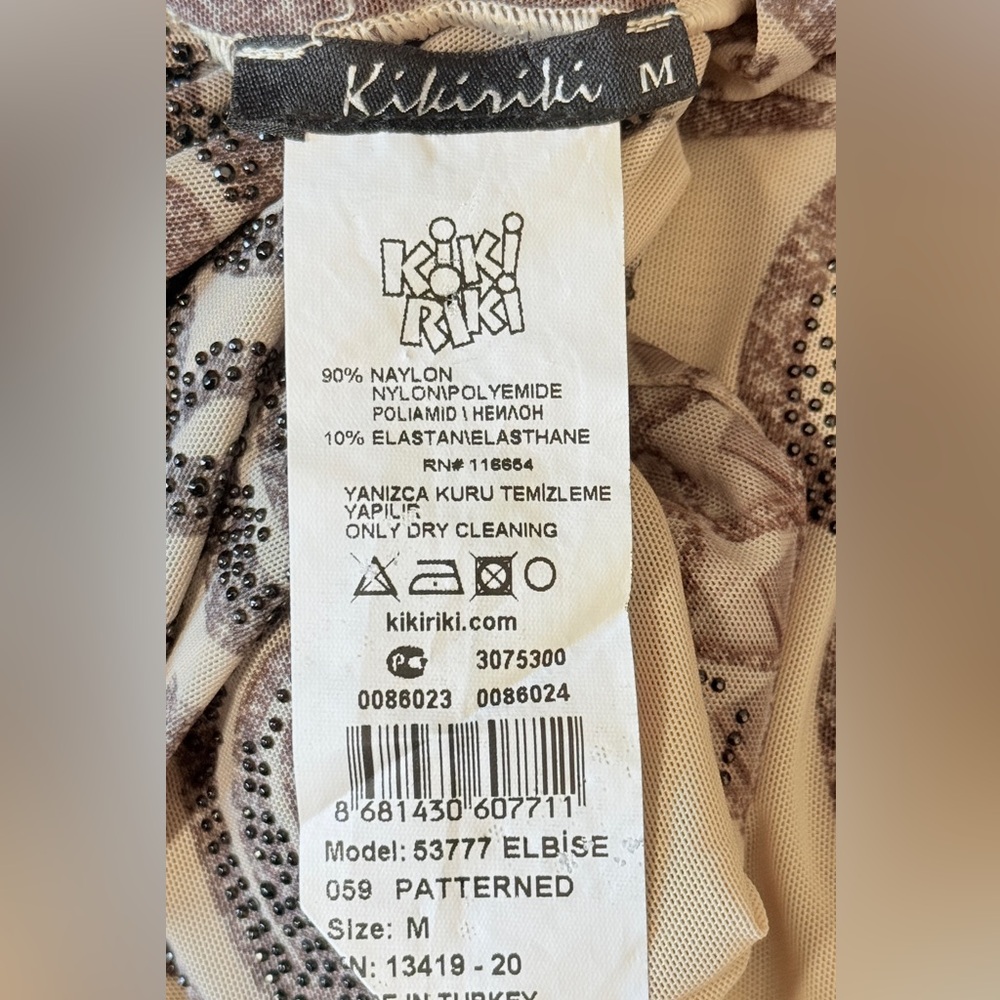 KIKIRIKI Tattoo Mesh Maxi Dress Size M - Picture 11 of 11